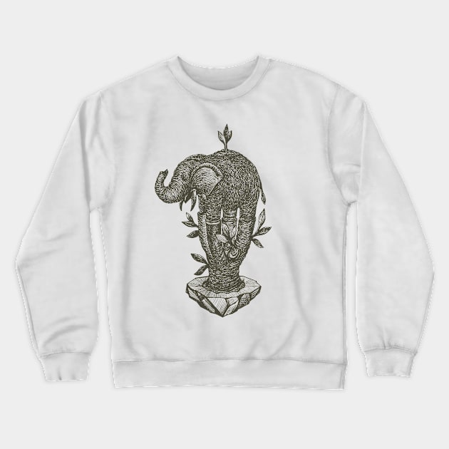 Elephant and Sapling Crewneck Sweatshirt by GeeTee